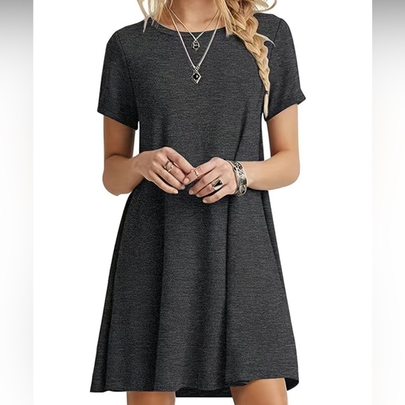 SOLID SIMPLE T-SHIRT DRESS - Picture 13 of 13